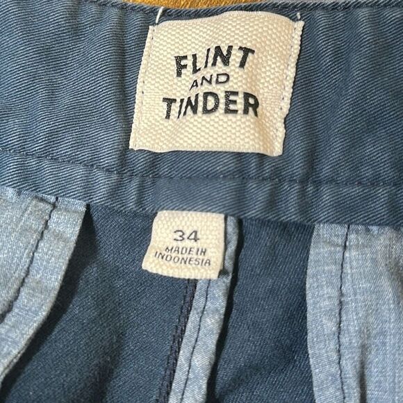 Flint and Tinder Mens Blue Chino Golf Shorts size 34 Khaki - Picture 5 of 7